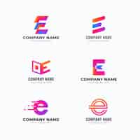 Free vector flat design e logo set