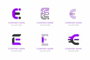 Free vector flat design e logo set