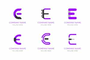 Free vector flat design e logo set