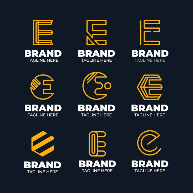 Плоский дизайн электронной коллекции шаблонов логотипов