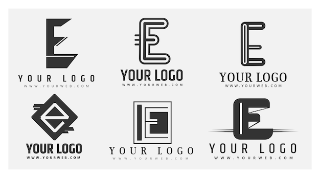 Free vector flat design e logo templates collection