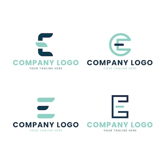 Flat design e logo templates pack
