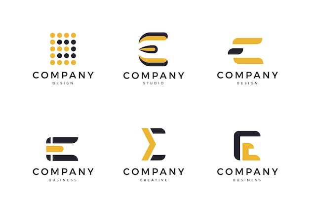 Free vector flat design e logo templates pack