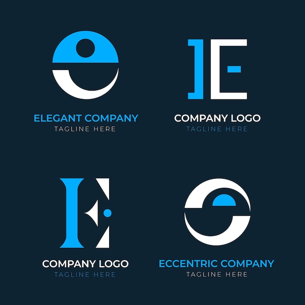 Flat design e logo templates pack