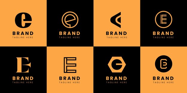 Flat design e logo templates pack