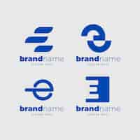 Free vector flat design e logo templates set