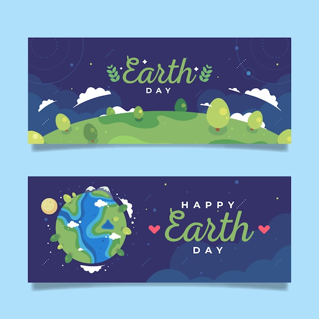 Banner di design piatto giornata della terra