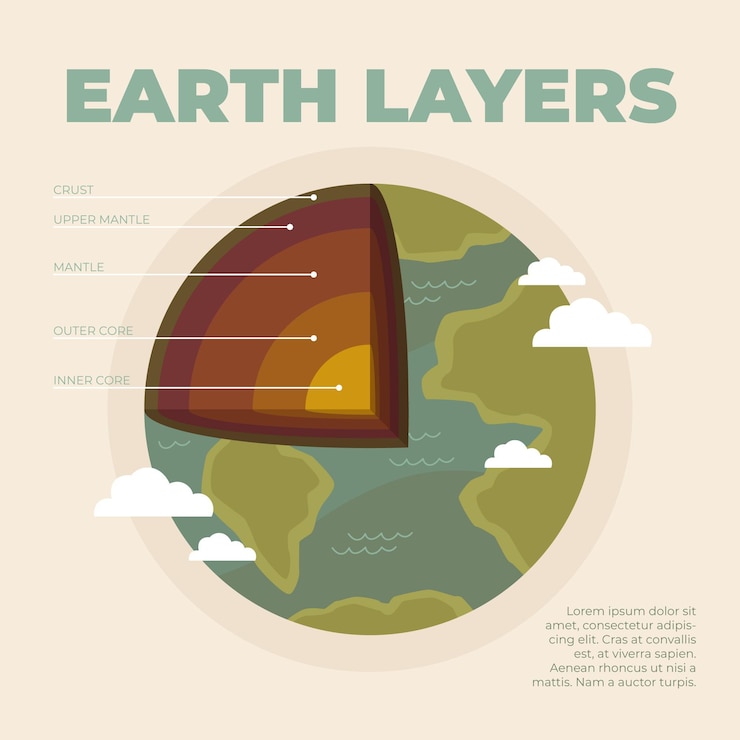 Free Vector flat design earth layers template