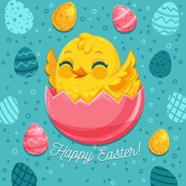 Flat design easter day concept