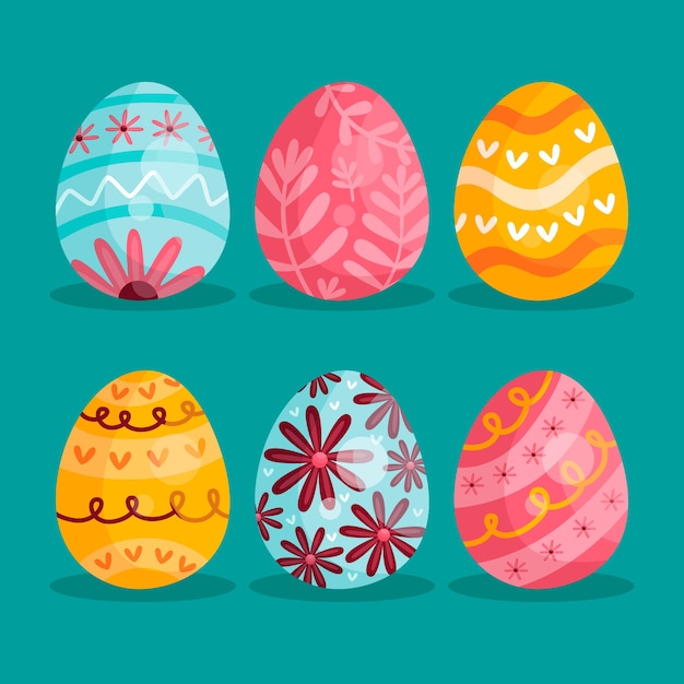 Free vector flat design easter day egg collection