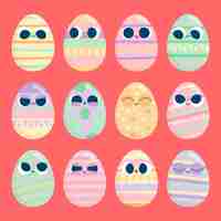 Free vector flat design easter day egg collection