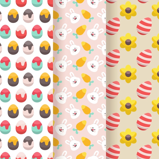 Free vector flat design easter day pattern collection concept