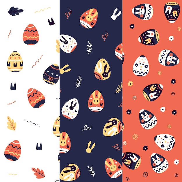 Free vector flat design easter day pattern collection