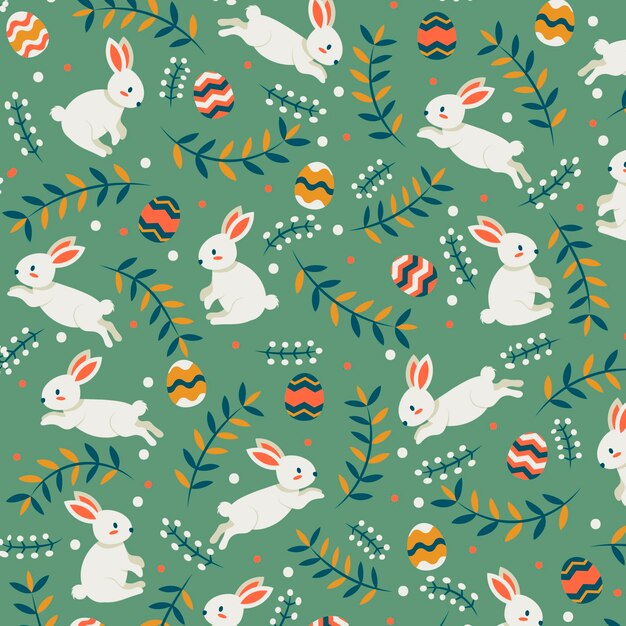 Flat design easter pattern