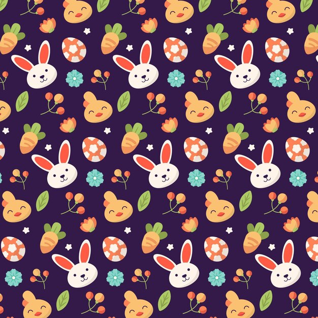 Flat design easter pattern