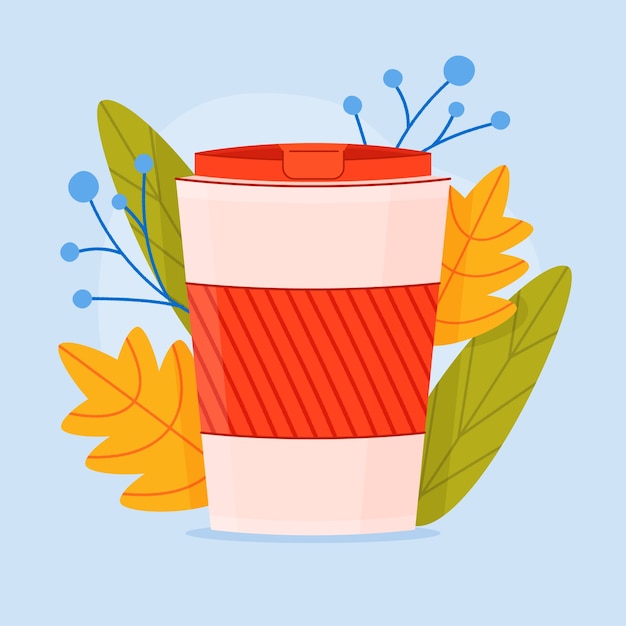 Design piatto dell'illustrazione della tazza di eco