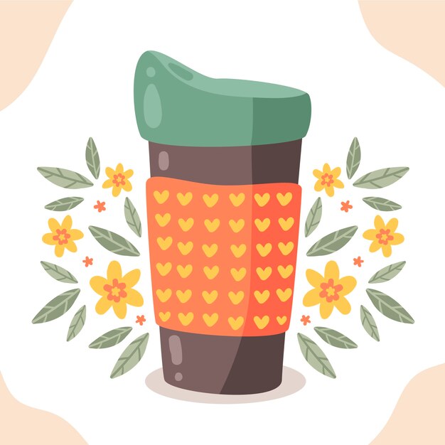 Flat design eco cup illustration