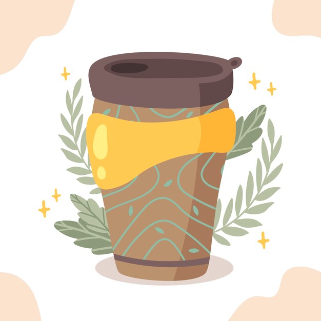 Flat design eco cup illustration