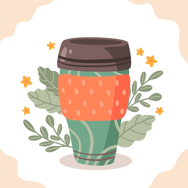 Flat design eco cup illustration