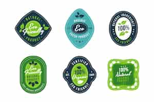 Free vector flat design eco friendly label set