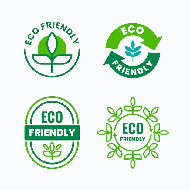 Vettore gratuito etichette ecologiche dal design piatto