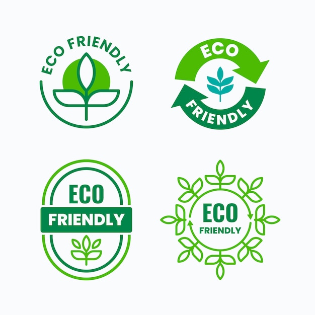 Flat Design Eco Friendly Labels