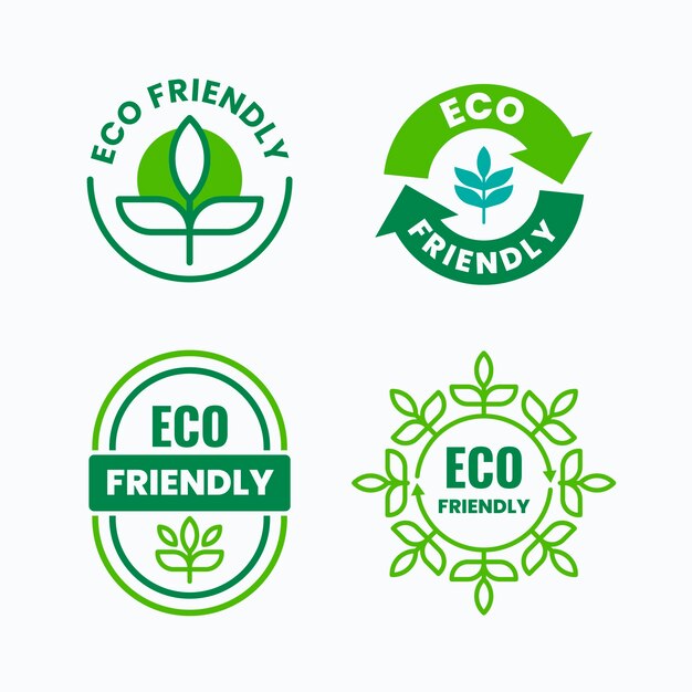 Flat design eco friendly labels