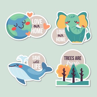 Flat design ecology badges