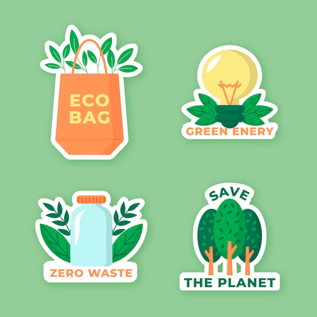 Flat design ecology badges