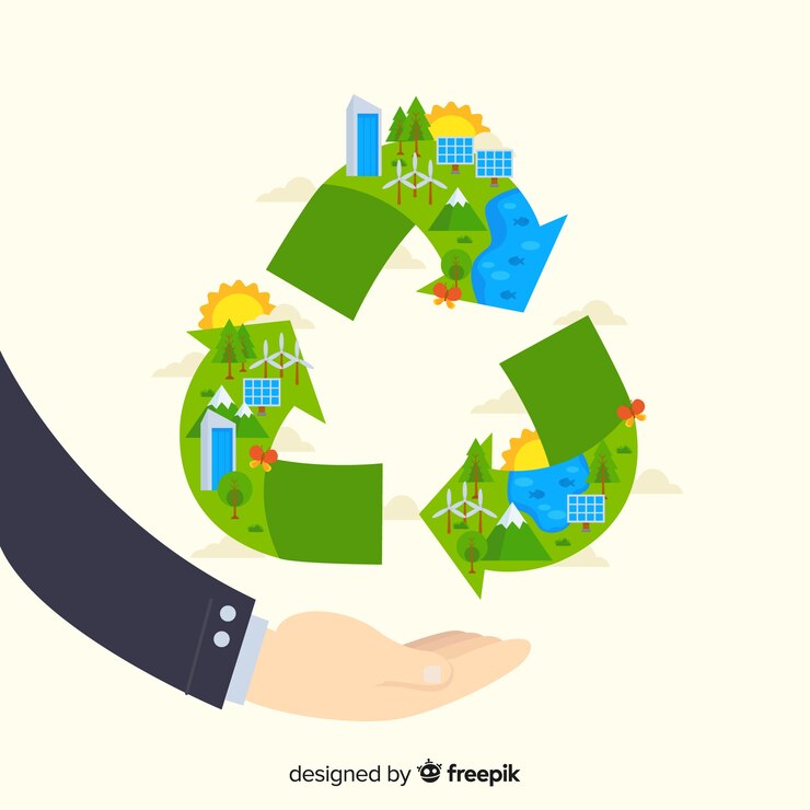 Free Vector flat design ecology concept with natural elements