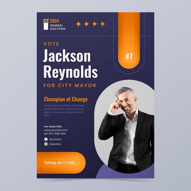 Flat design election poster design