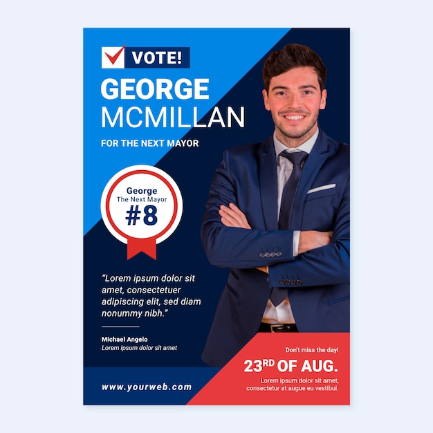 Free Vector Flat design election poster design