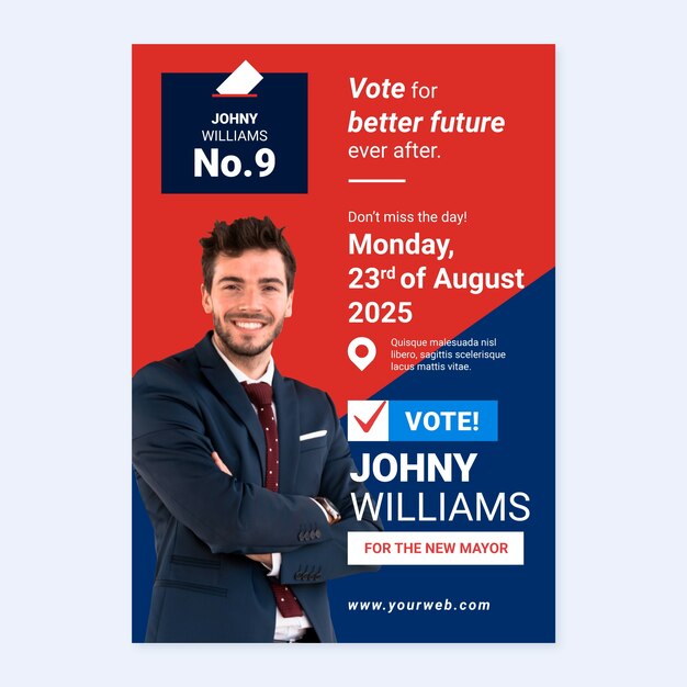 Flat design election poster design