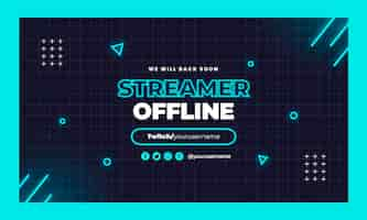 Free vector flat design electronic music twitch background