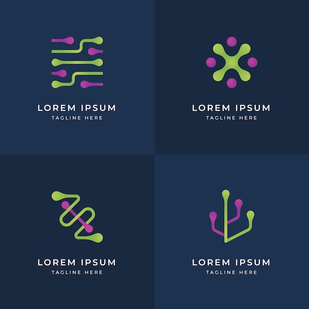 Плоский дизайн шаблонов логотипов электроники