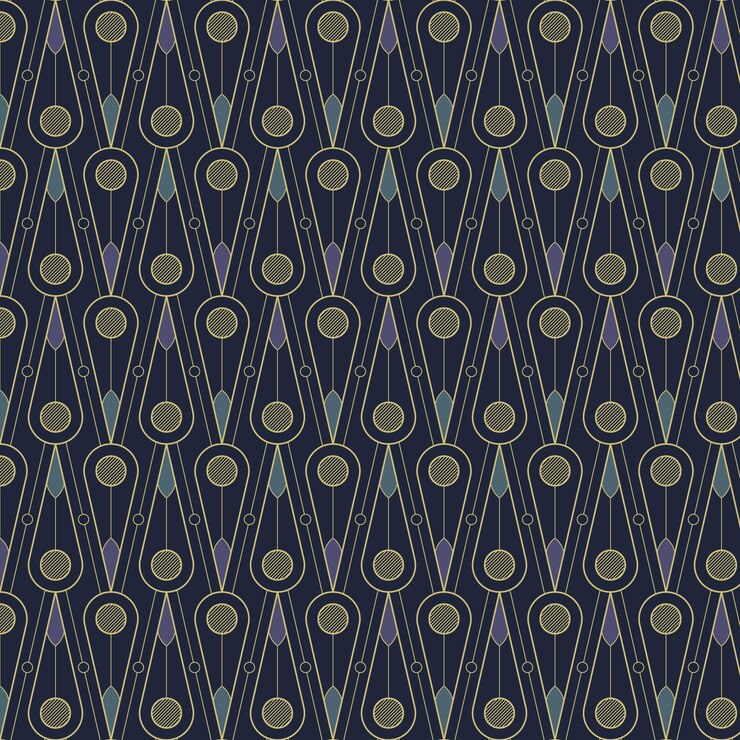 Free Vector flat design elegant art deco motif pattern