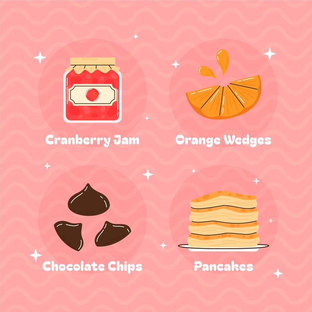 Flat design elements collection for pancake day