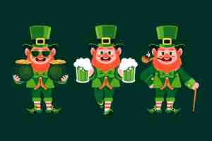 Free vector flat design elements collection for st patrick's day celebration