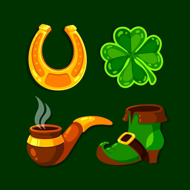 Free vector flat design elements collection for st patricks day celebration