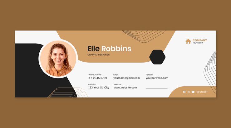 Free Vector flat design email signature template
