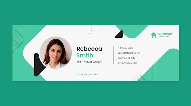 Free Vector flat design email signature template