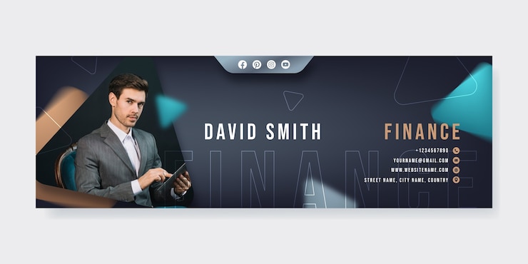 Free Vector flat design email signature template