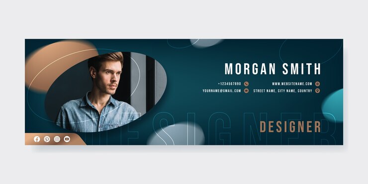 Free Vector flat design email signature template