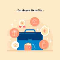 Free vector flat design employee benefits illustration