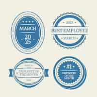 Free vector flat design employee of the month badges