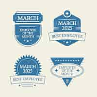 Free vector flat design employee of the month badges