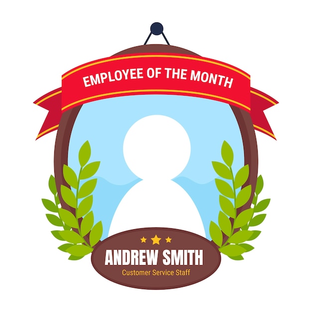 Free vector flat design employee of the month frame