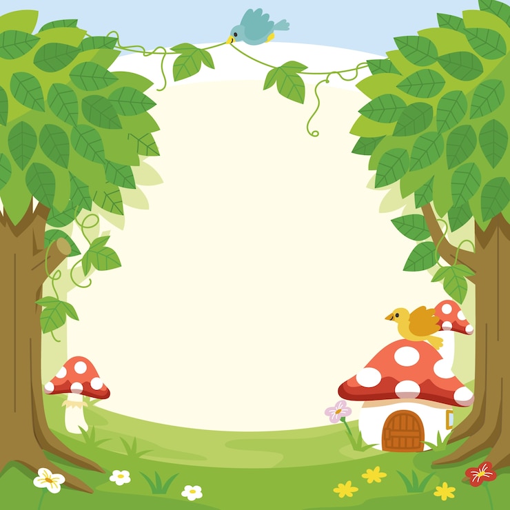 Free Vector flat design enchanted forest frame