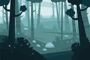 Free vector flat design enchanted forest illustration