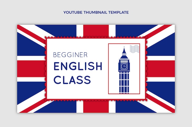 Уроки английского в плоском дизайне youtube thumbnail